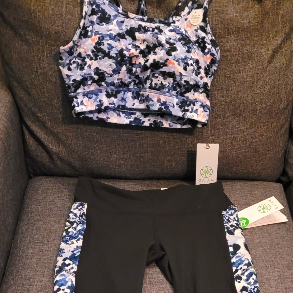 NWT GAIAM sports bra and leggings